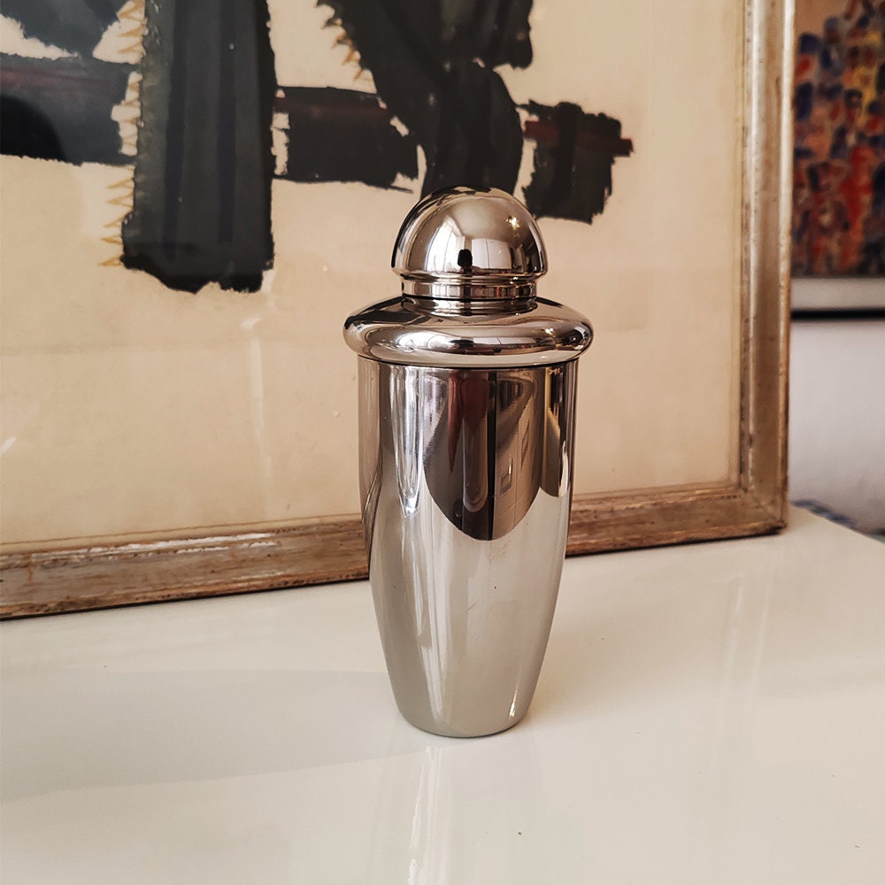 Vintage Space Age Cocktail Shaker in Stainless Steel - 1970s.