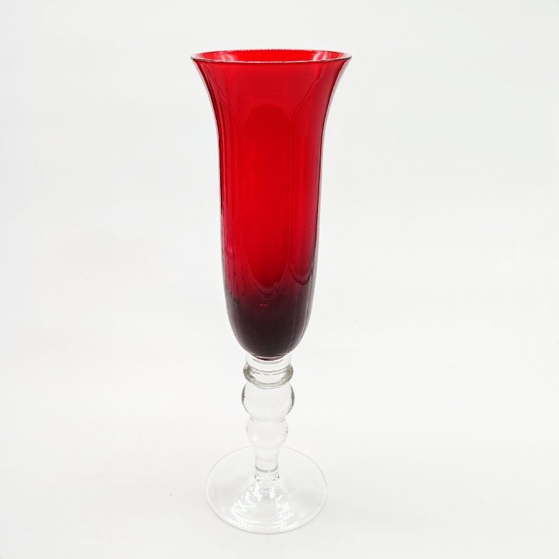 1960s Astonishing six Ruby Glasses in Murano Glass. 9.05 h in. - 23 h cm.