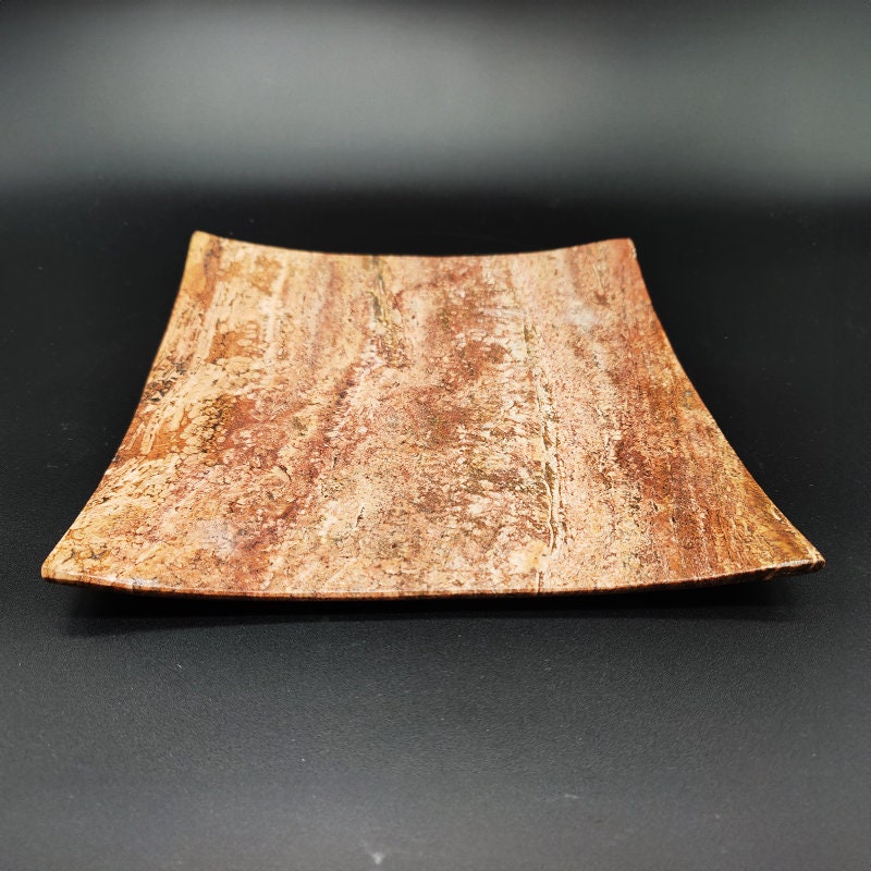 Wonderful Vintage Tray or Empty Pocket in Travertine. Made in Italy -1970s