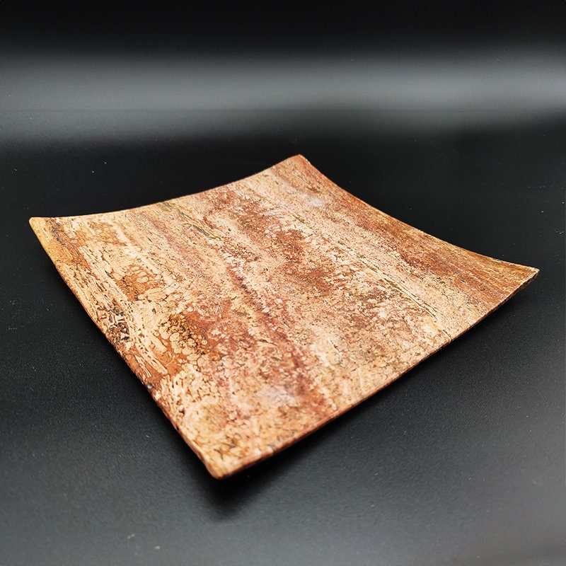 Wonderful Vintage Tray or Empty Pocket in Travertine. Made in Italy -1970s