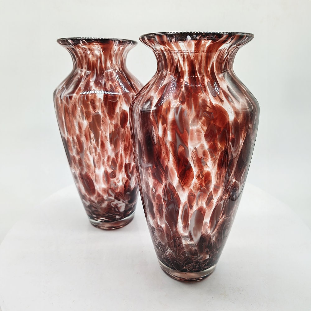 1960sStunning Pair of Hand Made Vases in Murano Glass.