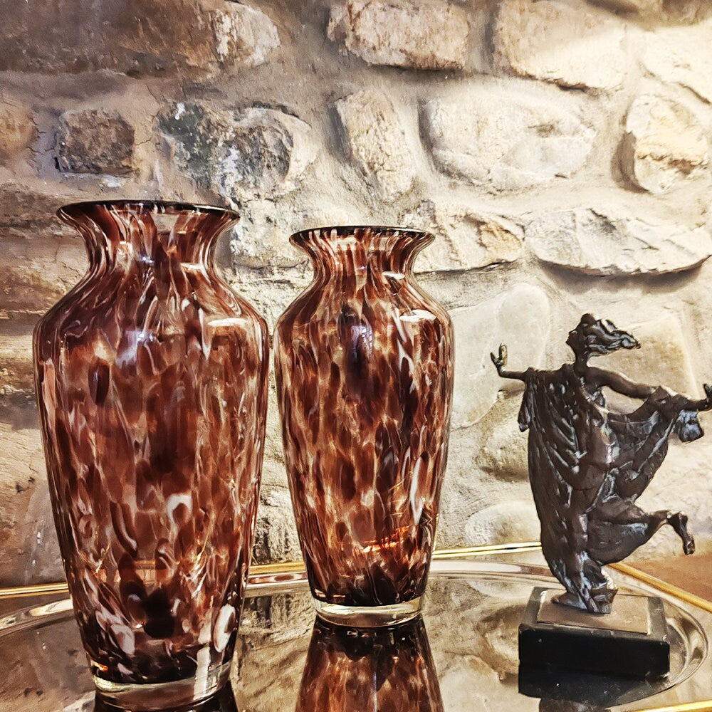 1960sStunning Pair of Hand Made Vases in Murano Glass.