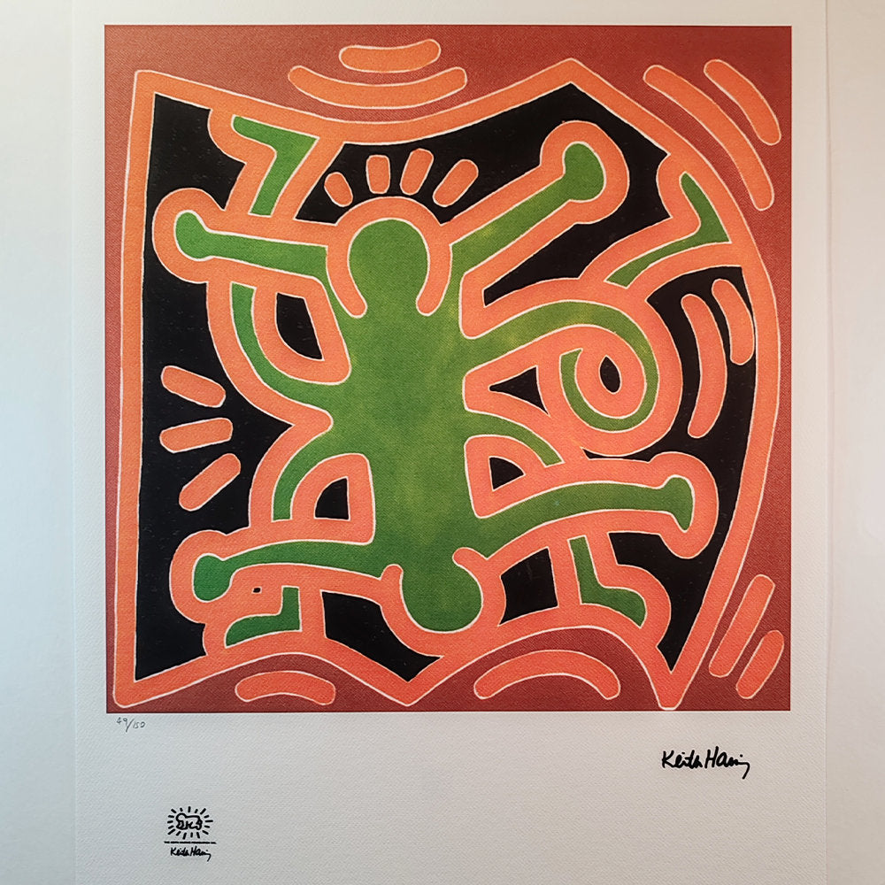 1990s Keith Haring Limited Edition Lithograph Numbered in Pencil.