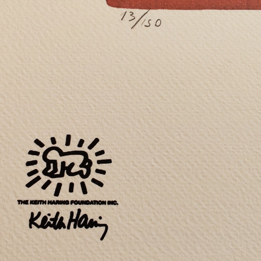 1990s Keith Haring Limited Edition Lithograph  Numbered in Pencil