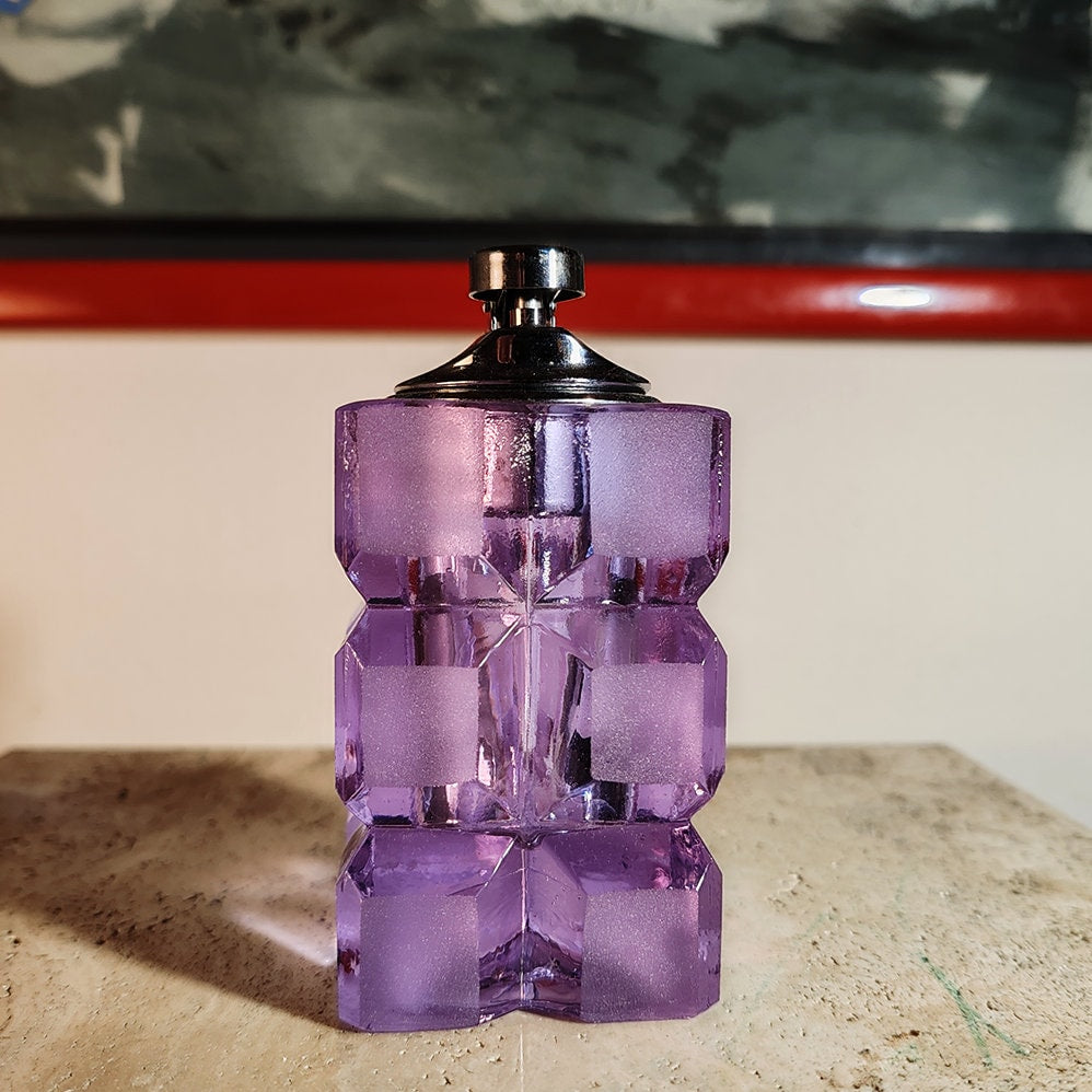 1970s Purple Smoking Set by Antonio Imperatore in Lead Crystal . Made in Italy