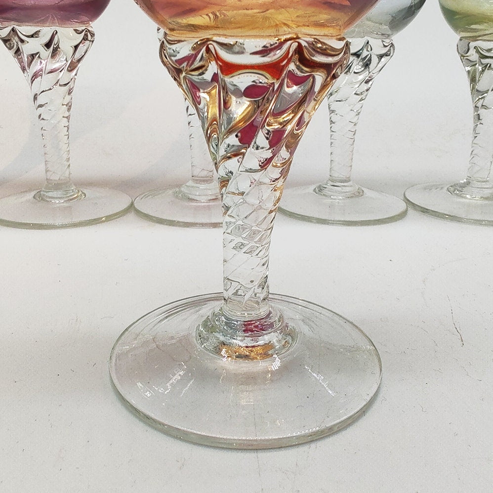 1970s Set of 6 Wine Glasses by Napoleon.