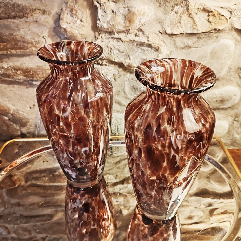1960sStunning Pair of Hand Made Vases in Murano Glass.