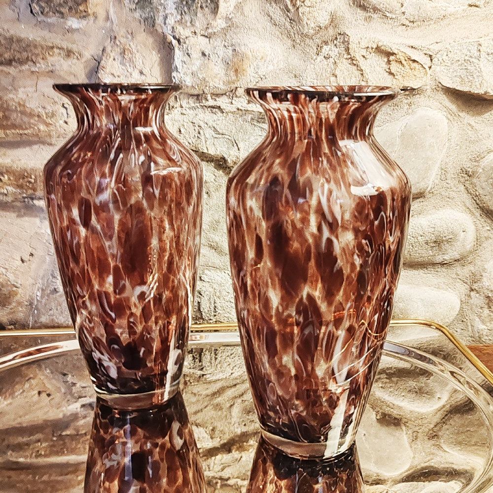 1960sStunning Pair of Hand Made Vases in Murano Glass.