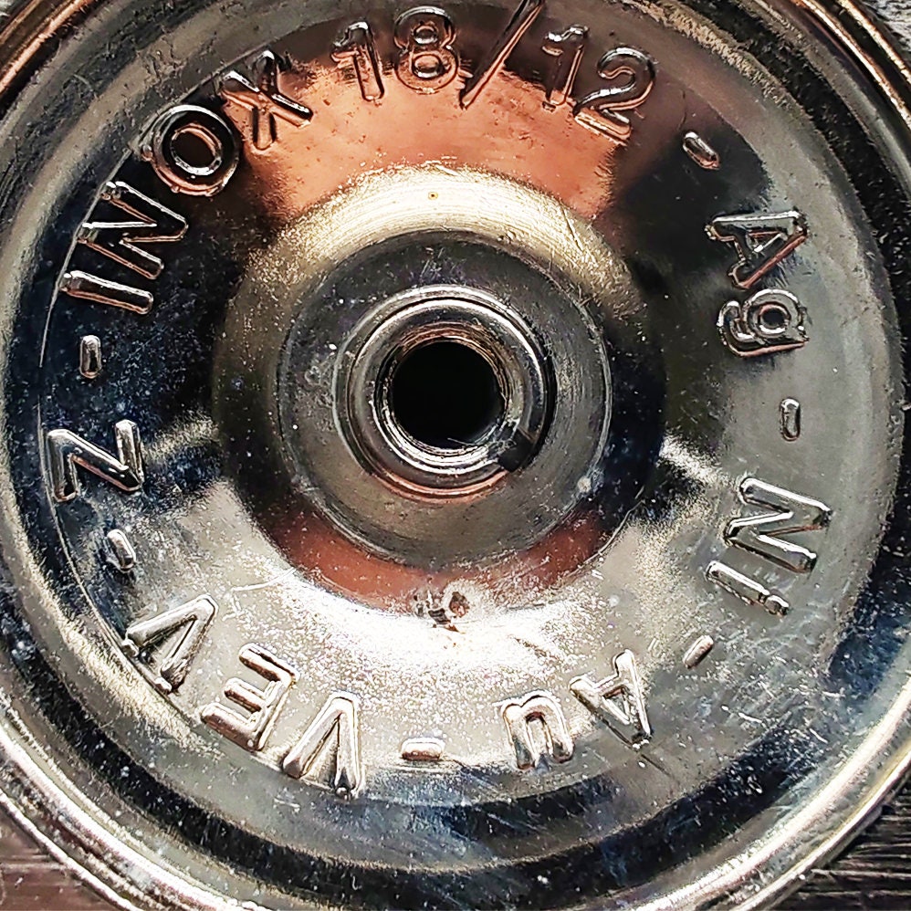 1970s Big Set with Ice Bucket, Tray and 6 Glasses by VEV in Stainless Steel and Gold.