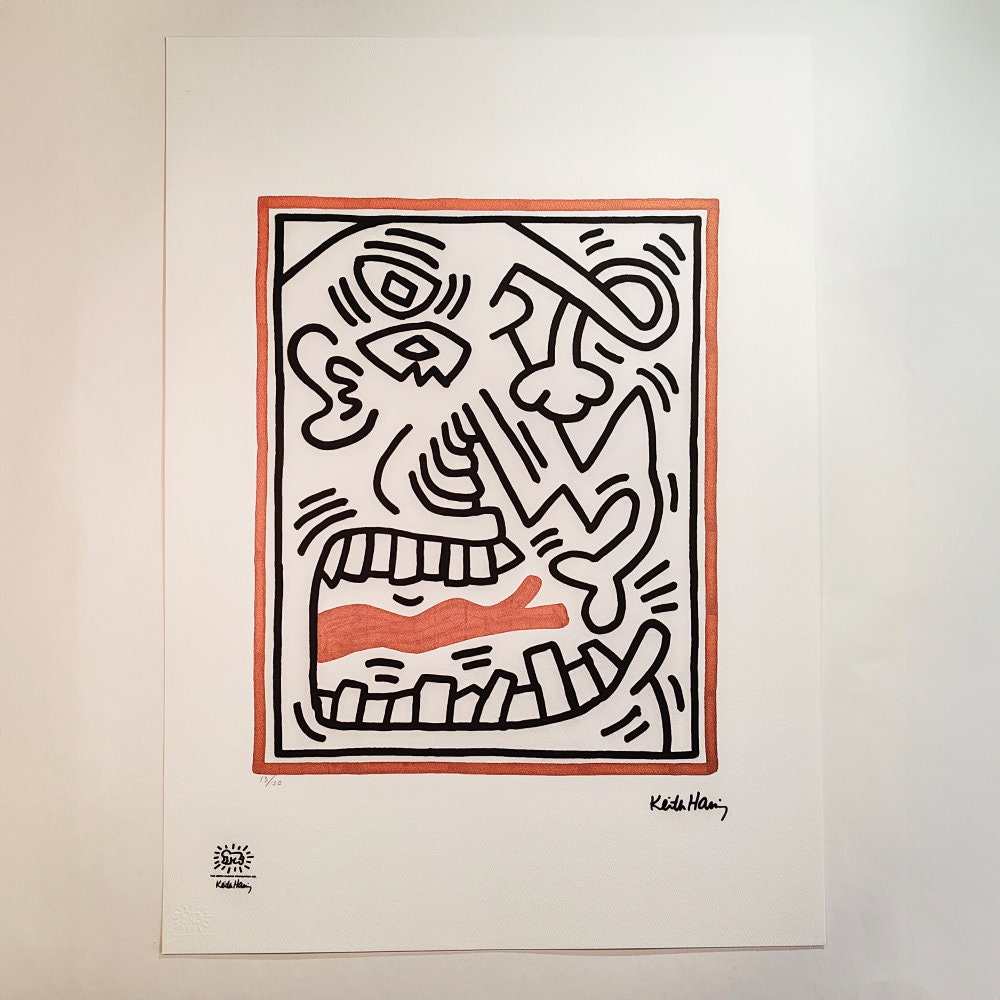1990s Keith Haring Limited Edition Lithograph  Numbered in Pencil