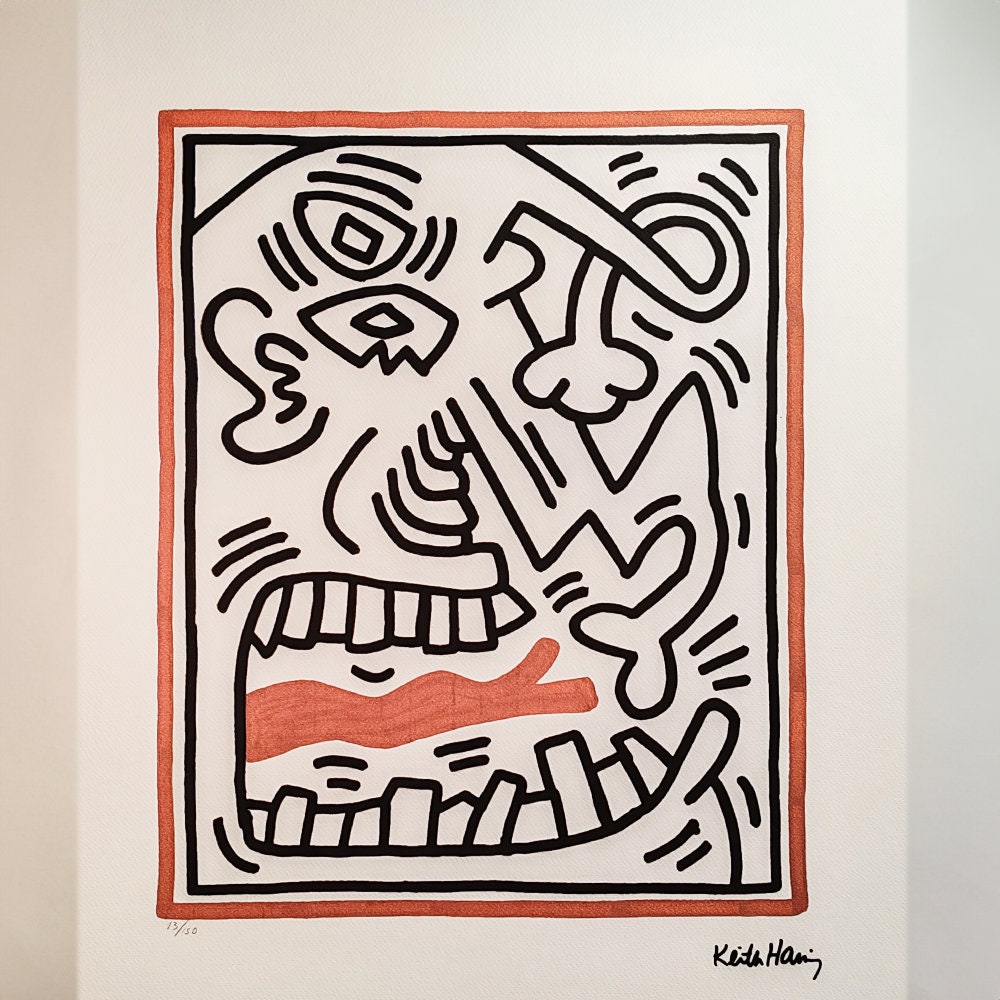 1990s Keith Haring Limited Edition Lithograph  Numbered in Pencil