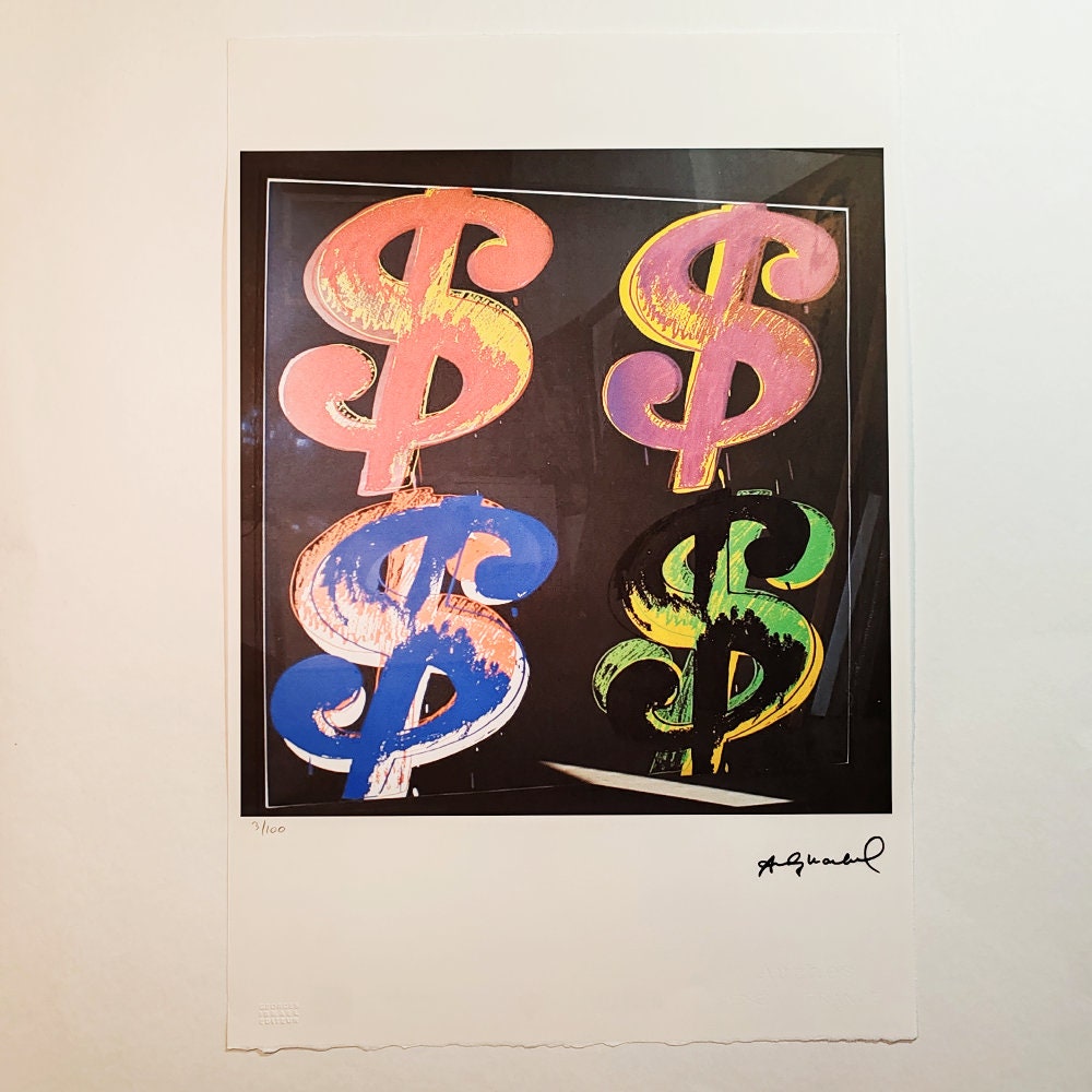1980s Andy Warhol "The Dollar" Limited Series Lithograph by Leo Castelli New York. Numbered in Pencil.