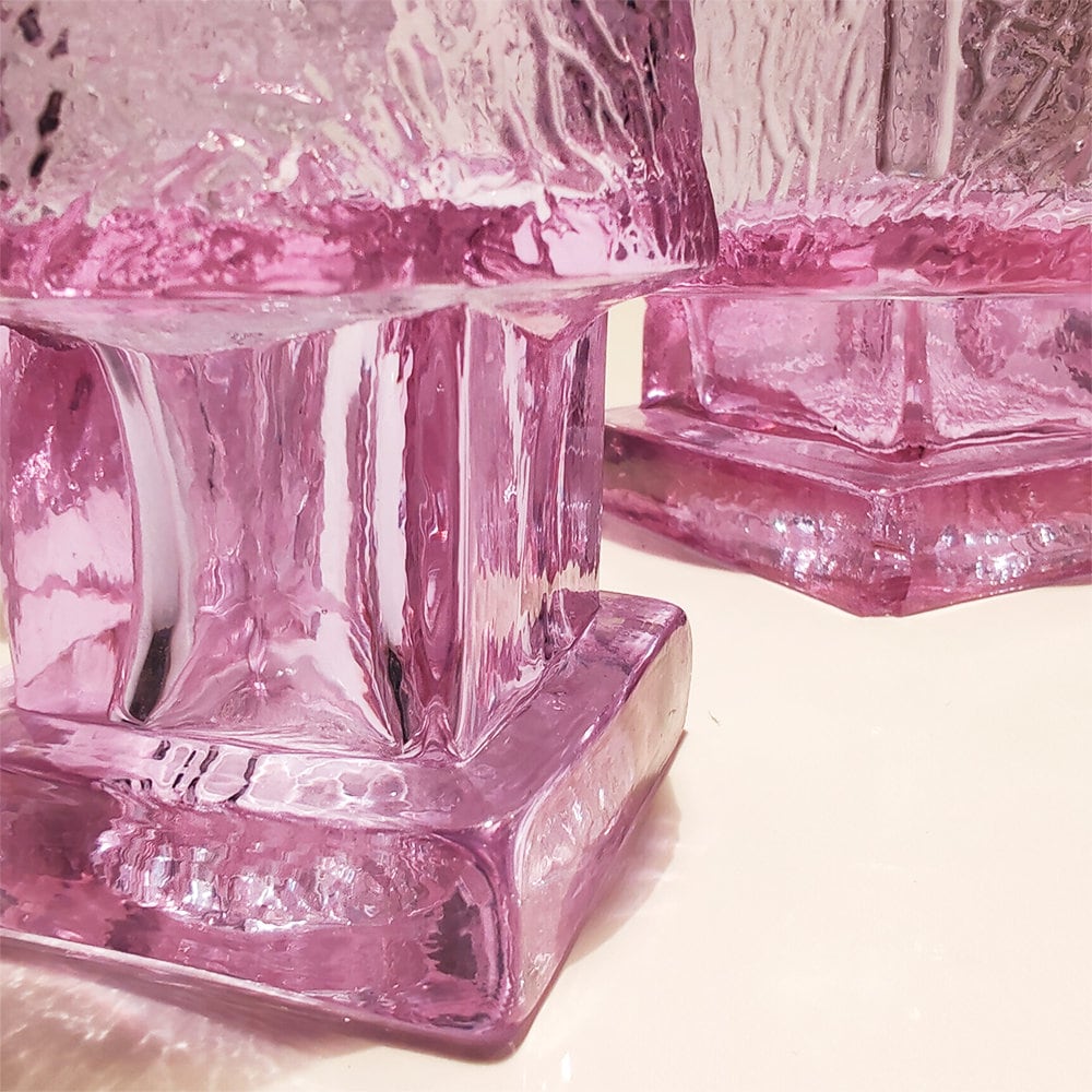 1960s Stunning Set with Ice Bucket and 6 Glasses in Murano Glass - Alexandrite. Made in Italy.