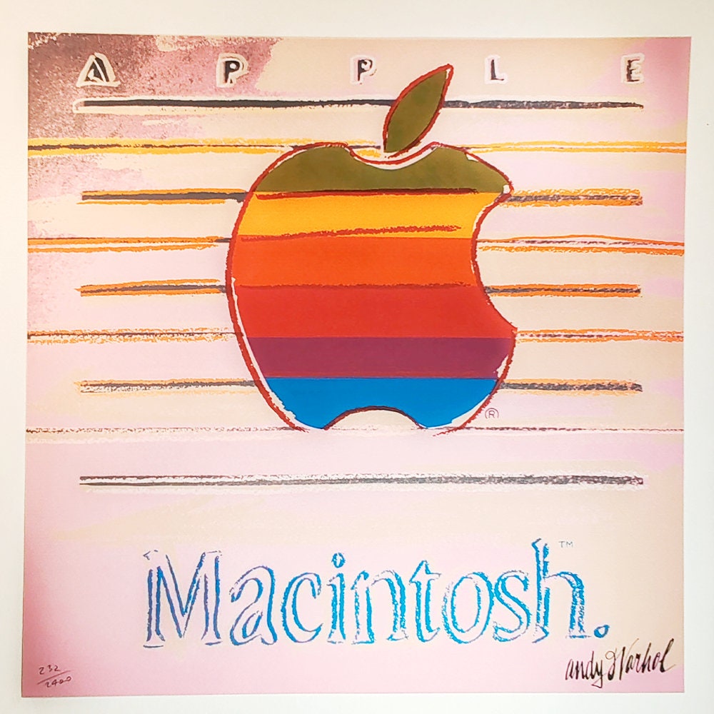 1980s Andy Warhol "Apple - Macintosh" Limited Edition Lithograph by CMOA Numbered in Pencil.