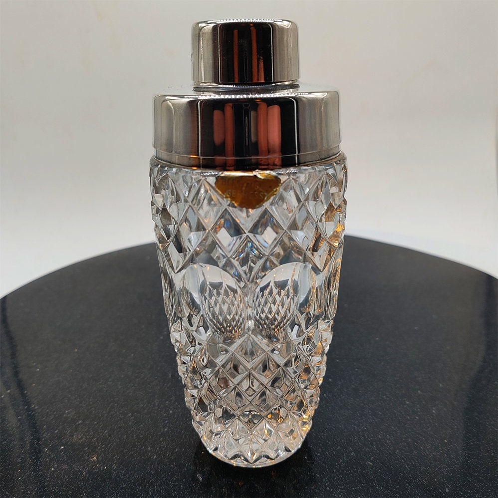 1950s Cocktail Shaker in Pressed Lead Crystal. Made in Germany.
