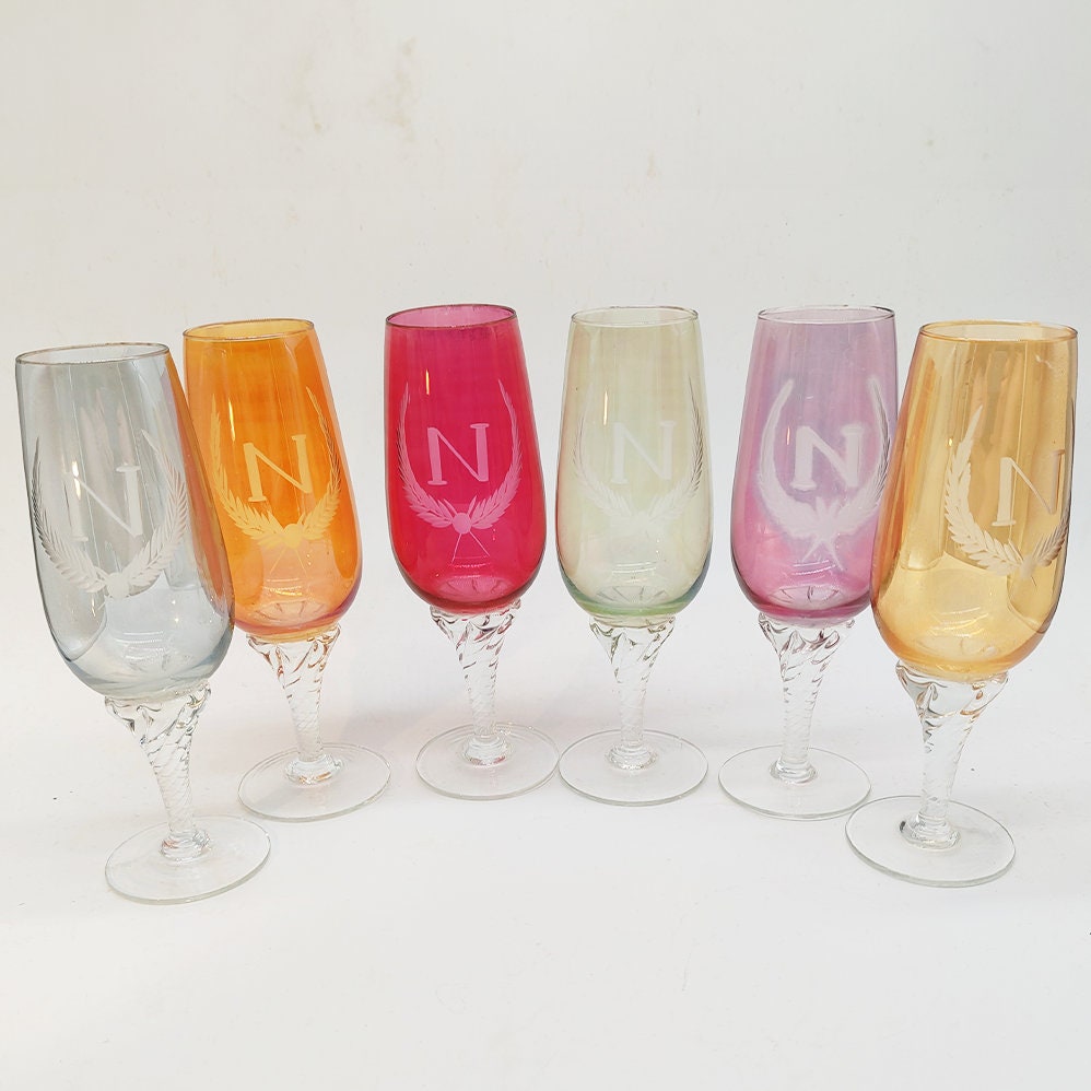 1970s Set of 6 Wine Glasses by Napoleon.