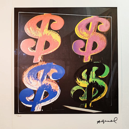 1980s Andy Warhol "The Dollar" Limited Series Lithograph by Leo Castelli New York. Numbered in Pencil.