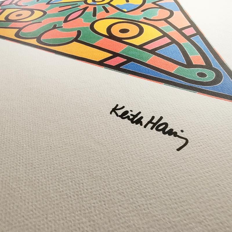 1990s Keith Haring Limited Edition Lithograph Numbered in Pencil.