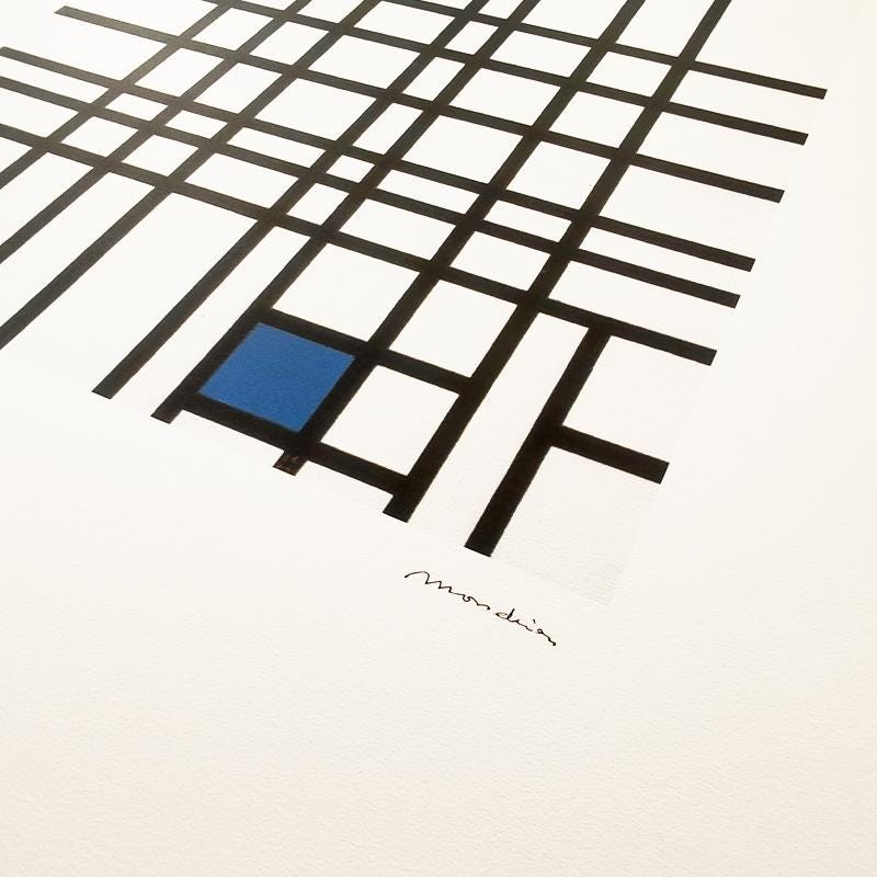 1970S Piet Mondrian Limited Series Lithograph Numbered in Pencil.