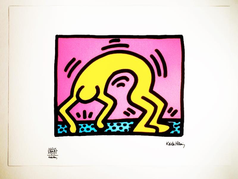 1990s Keith Haring Limited Edition Lithograph Numbered in Pencil.