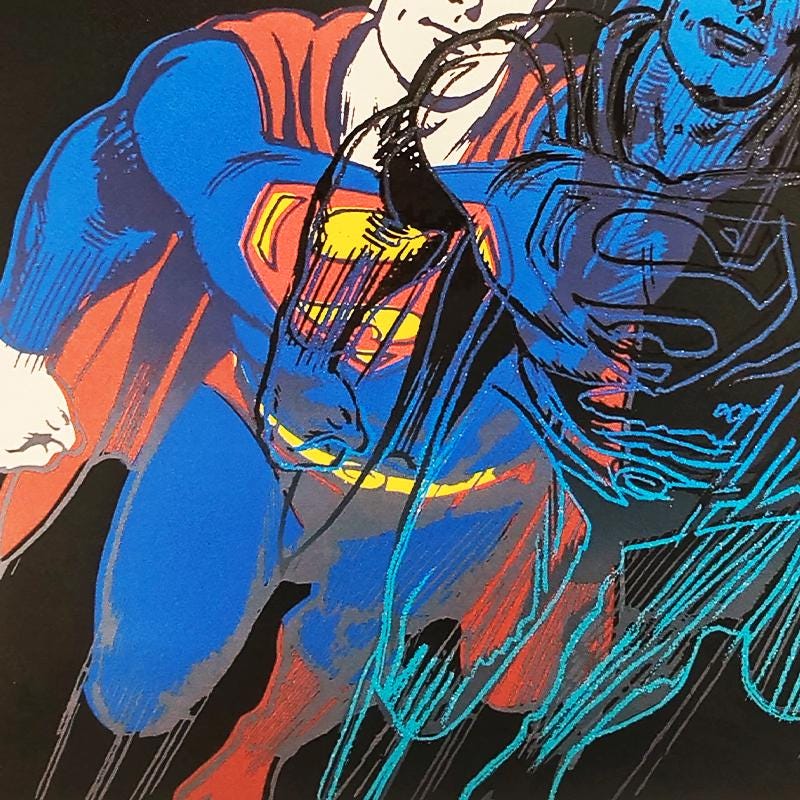 1980s Andy Warhol " Superman " Limited Edition Lithograph by CMOA - Carnegie Museum of Art - Pittsburgh. Numbered in Pencil.