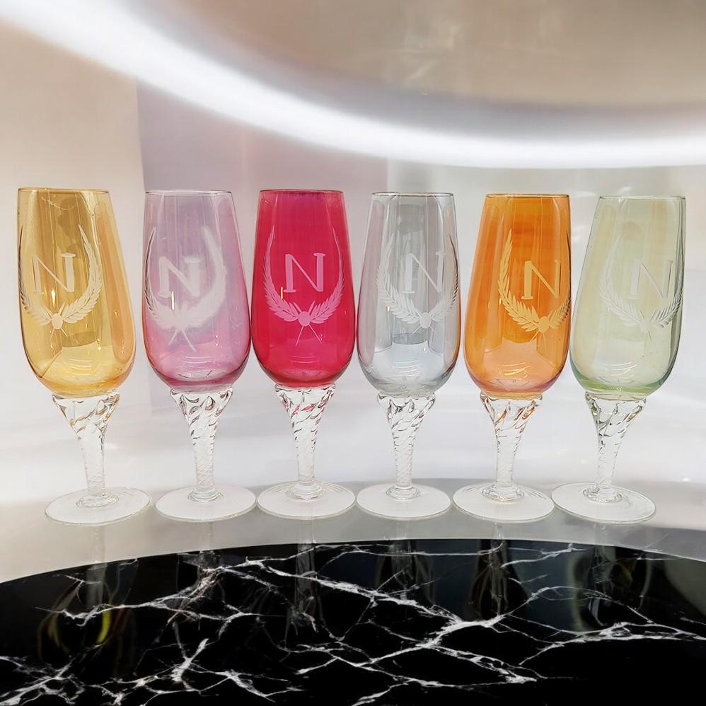 1970s Set of 6 Wine Glasses by Napoleon.