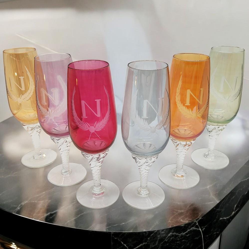 1970s Set of 6 Wine Glasses by Napoleon.