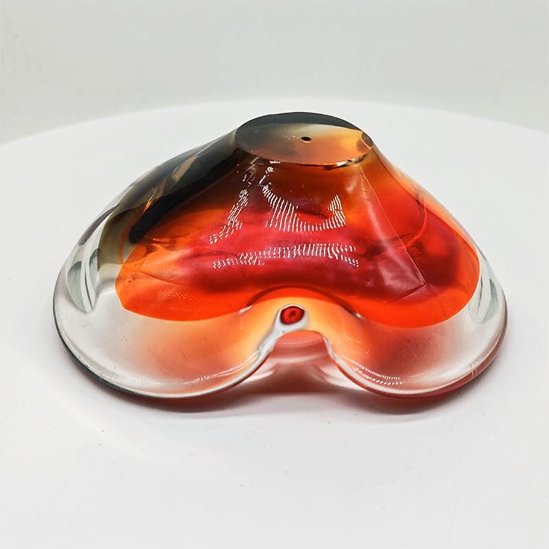 1960s Ashtray or Catch-all in Murano Glass by Flavio Poli for Seguso. Made in Italy.
