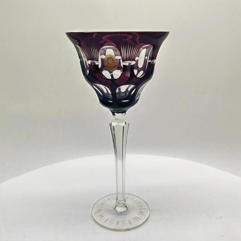 1950s  Set of 4 Big Crystal Glasses by Nachtman. Diam 10  - 20 h cm. / Diam 3.93 - 7.87 h inches.