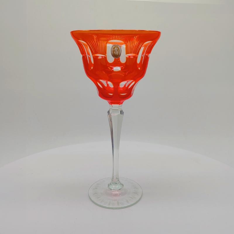 1950s  Set of 4 Big Crystal Glasses by Nachtman. Diam 10  - 20 h cm. / Diam 3.93 - 7.87 h inches.