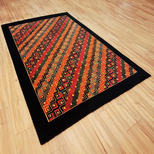 1980S Geometric Rug "Diagonal"  by Missoni for T&J Vestor in Pure Wool.