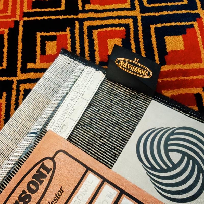 1980S Geometric Rug "Diagonal"  by Missoni for T&J Vestor in Pure Wool.