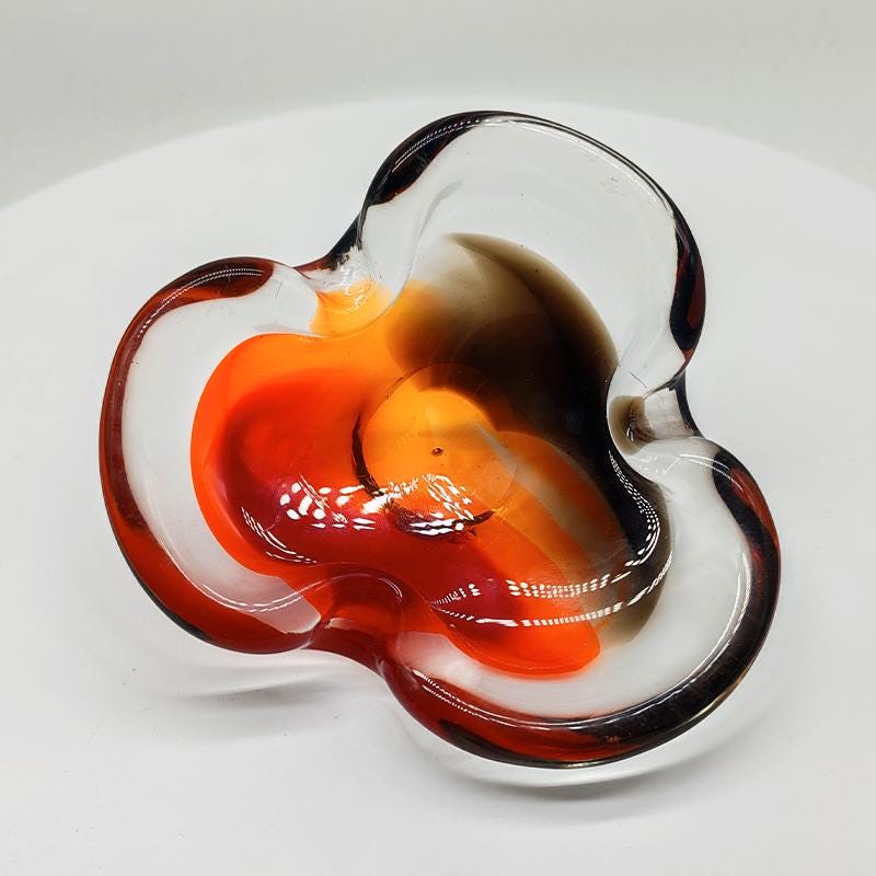 1960s Ashtray or Catch-all in Murano Glass by Flavio Poli for Seguso. Made in Italy.