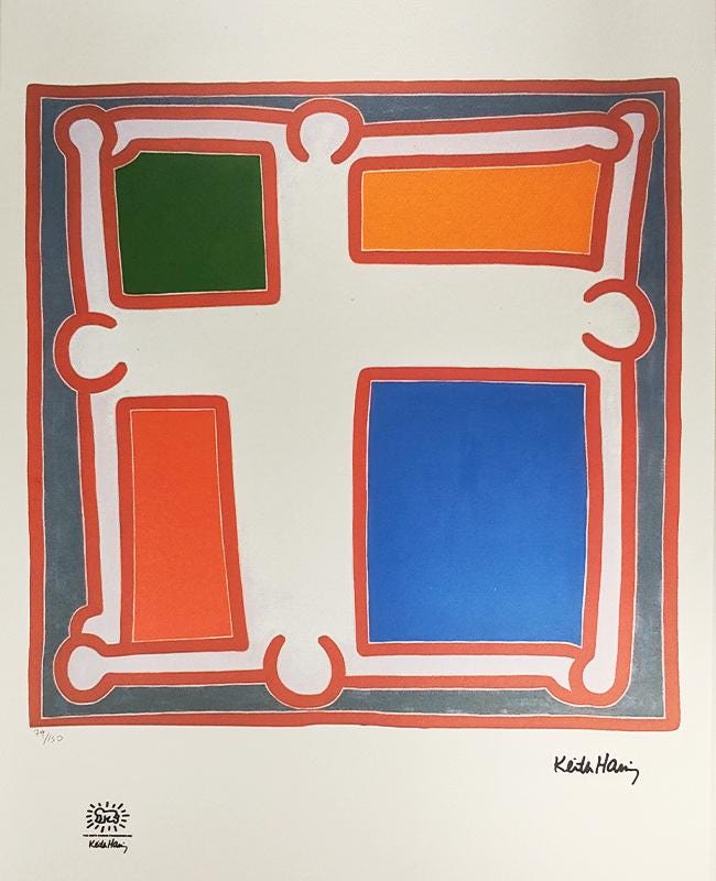 1990s  Keith Haring Limited Edition Lithograph -  Numbered in Pencil