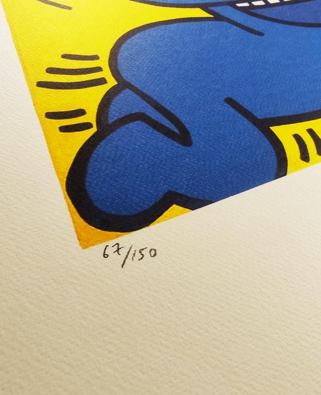 1984 Keith Haring Limited Edition Lithograph Numbered in Pencil.