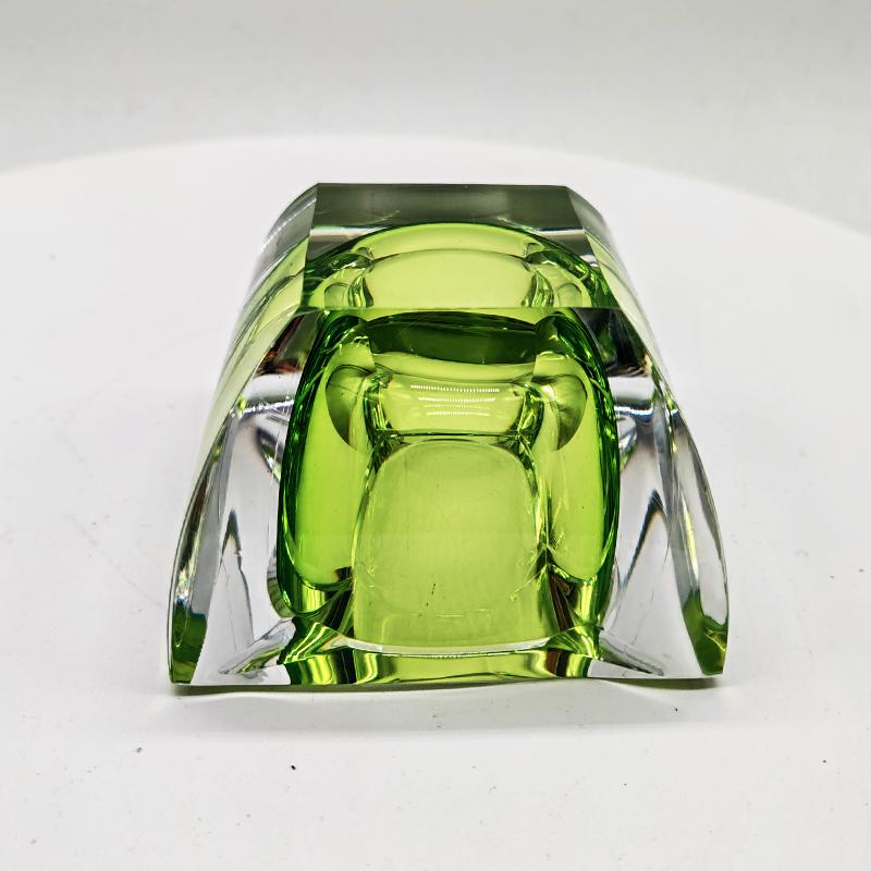 1960S Square Ashtray or Catch-all in Murano Glass. Made in Italy.