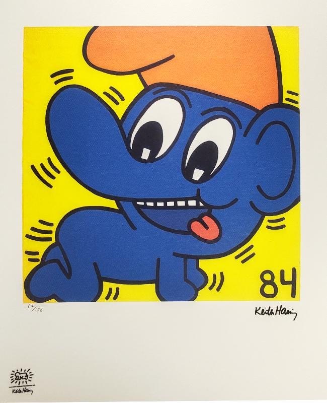 1984 Keith Haring Limited Edition Lithograph Numbered in Pencil.