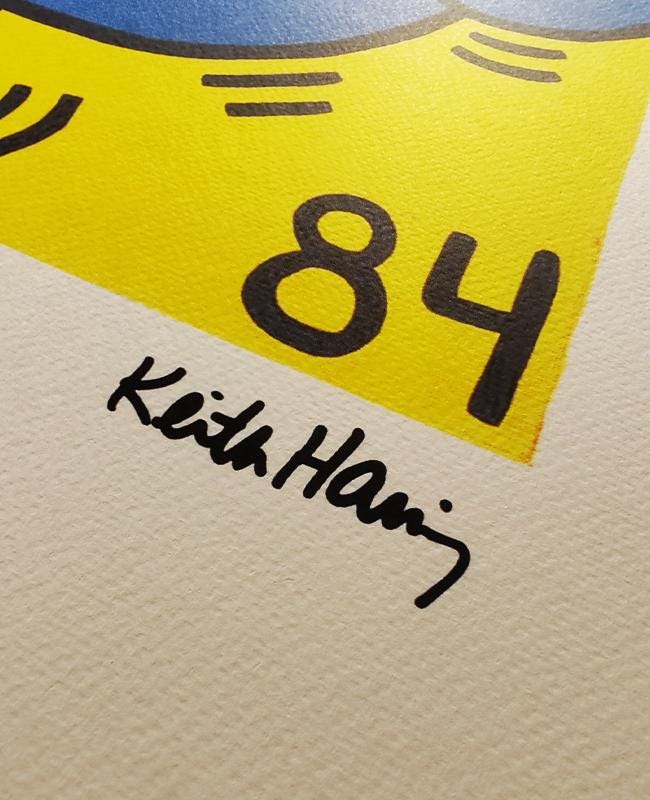 1984 Keith Haring Limited Edition Lithograph Numbered in Pencil.