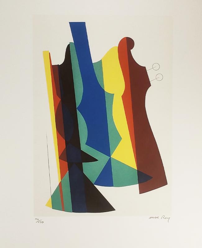 1970s Man Ray Limited Edition Lithograph. Author's signature and Numbered in Pencil.