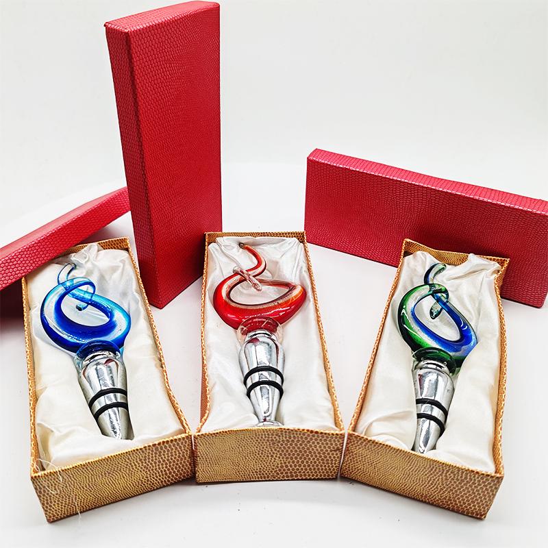 1980s Set of 3 Bottle Stoppers handcrafted by Murano Glass Masters - Murano Glass.
