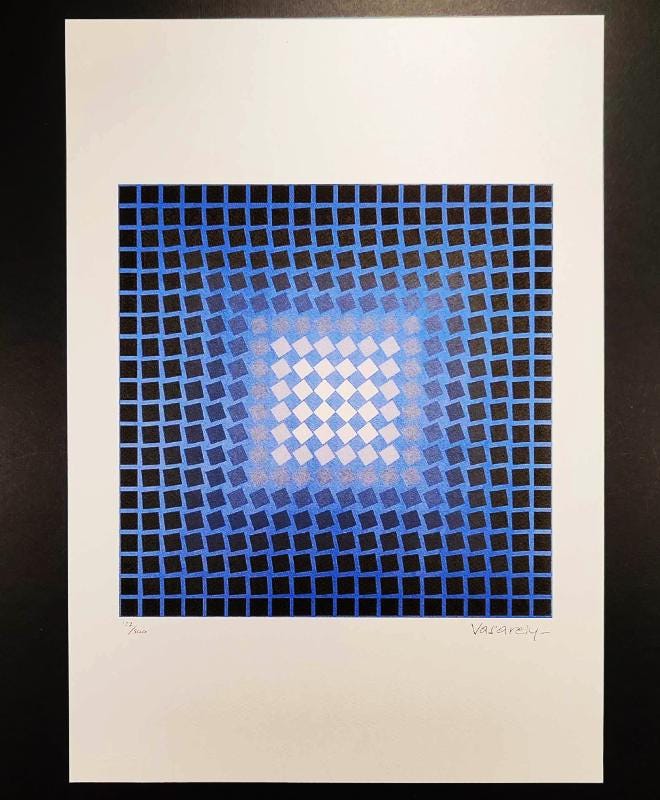 1970s Victor Vasarely Limited numbered Edition Lithograph -  Plate signed.
