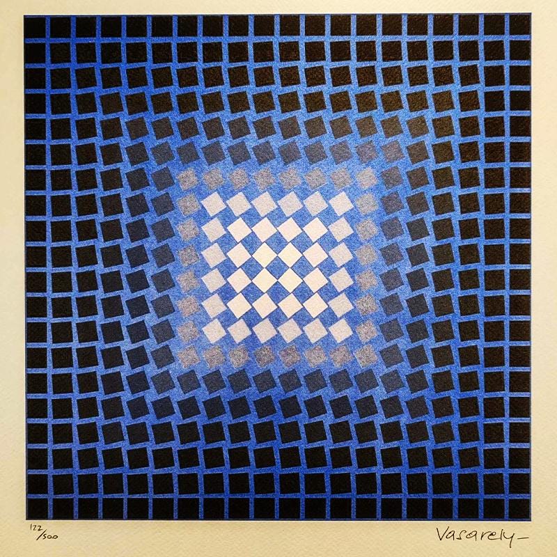1970s Victor Vasarely Limited numbered Edition Lithograph -  Plate signed.