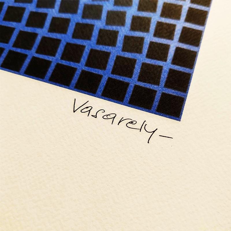 1970s Victor Vasarely Limited numbered Edition Lithograph -  Plate signed.
