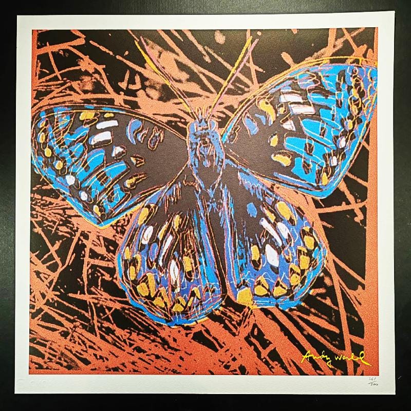1980s Andy Warhol "Butterfly" Limited Edition Lithograph by CMOA.
