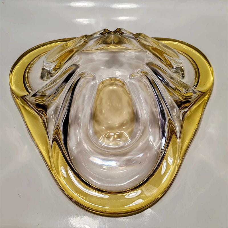 1960s Big Centerpiece - Large Catch-all - Huge Ashtray in Murano Glass. Made in Italy.