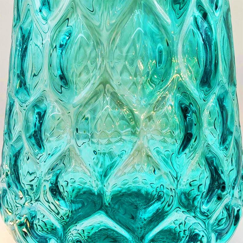 1960s Stunning Vase in Hand Blown Murano Glass. Made in Italy 35,5 cm h / 13.97 h inches