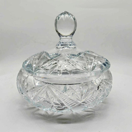 1960s  Jewelry Holder - Candy holder in Crystal. Made in Italy.