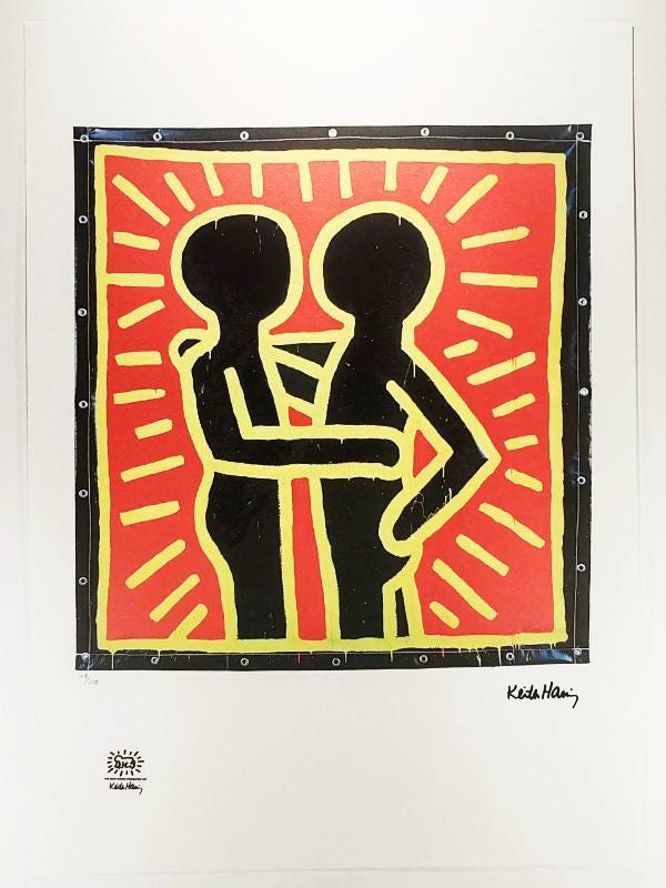 1990s Keith Haring Limited Edition Lithograph Numbered in Pencil.