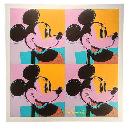 1980s Andy Warhol "Mickey Mouse" Limited Edition Lithograph by CMOA - Carnegie Museum of Art - Pittsburgh. Numbered in Pencil.