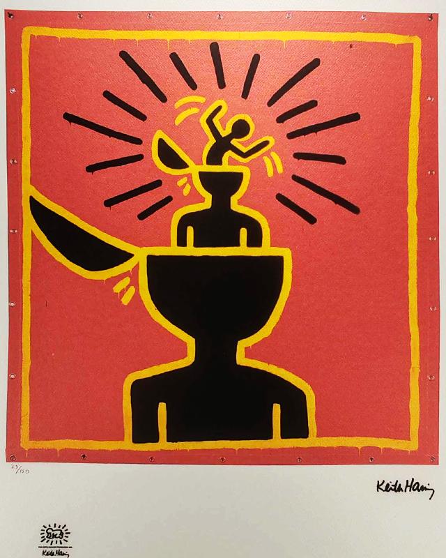 1990s Keith Haring Limited Edition Lithograph Numbered in Pencil.